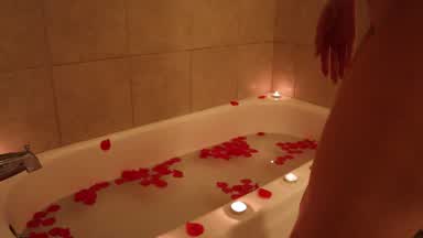 Sensual bath orgasm