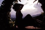 a beautiful view and a beautiful woman