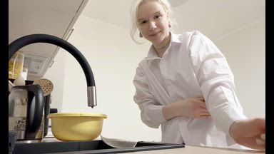 Washing dishes