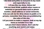 The rules of my room