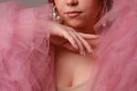 emily โ transparent pink with flowers