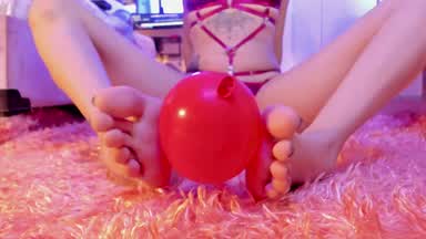 playing with a balloon