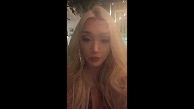 Checking my cleavage on a dinner date