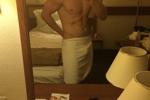 after shower in hotel