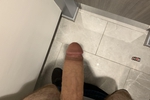 Hard cock in bathroom pic