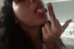 SHOW THE MIDDLE FINGER AS A BITCH