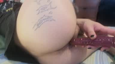 Playing with my ass and dildo