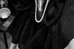Nothing but a ghostface mask. Black and white.
