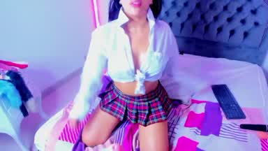 Sexy SchoolGirl🤓 alone in her bedroom with many #