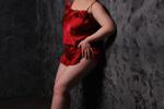 emily <3 — dark red silk nightgown