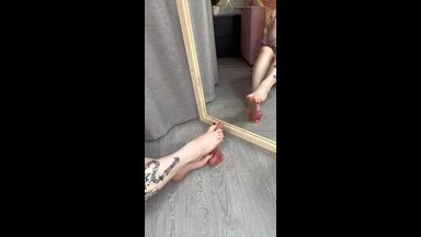Dildo foot masturbation
