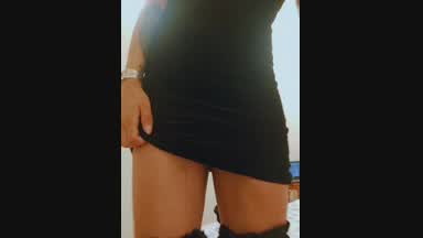 Girlcock flopping out of my dress