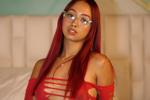 Sexy girl dressed in red