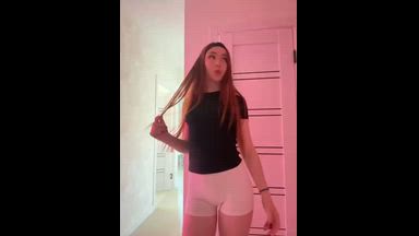 In tight leggings