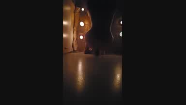Wall dildo doggy style on knees