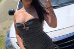 Short Gray Dress Car Seduction