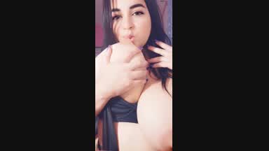 Sucking my boobs