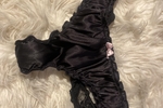 Black silk Pink Bow 🎀 Lace Thong For sale