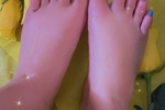 Soft Blue Pedicure and Yellow Roses