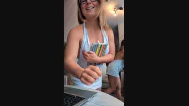 Sexy Assistant interrupts you while working to giv