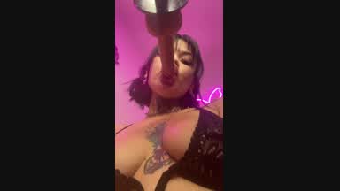 Suck and deep with saliva