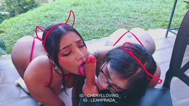2 GIRLS LICKING UR COCK