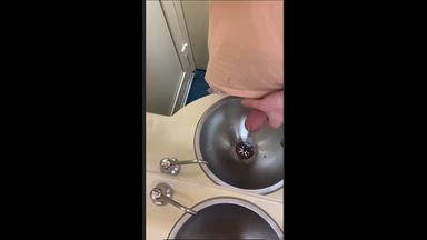 Jerk off and cum in train