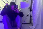 in front of the mirror