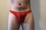 nude nice guy โ Red Thong