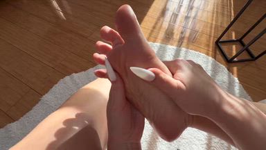 POV: feet closeup massage