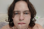Cum on my feet, my cock and my face