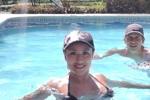 Jhordan and Danna in the pool