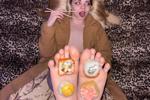 How about having sushi from my feet for dinner?