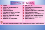 Fawn's Tip Menu