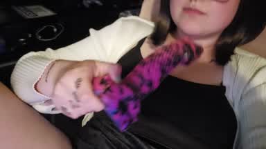 Fucked by thick snake (dildo)