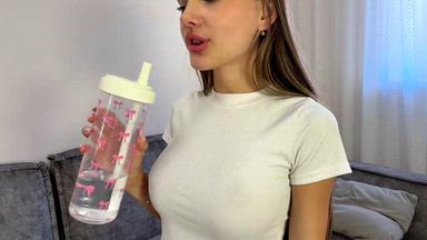 mia mia — wet top, nipples are showing through