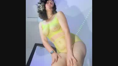 Giantess Dancing in Neon Fishnet