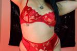 Hot photos in red lingerie