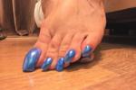 Iridescent toe nail art