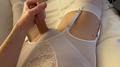 Stroking in lingerie
