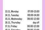 my schedule 13.11-19.11