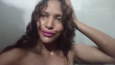Masturbating in the bathroom after a long day at w