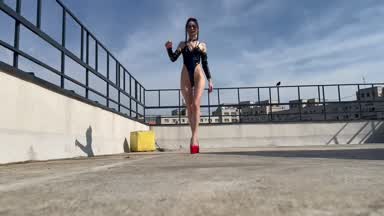 Long skinny legs and heels