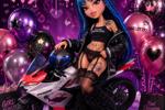 Sharlot Blue biker