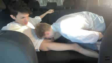 Aiden makes blowjob in the car