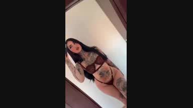 Look at me in my brown lingerie