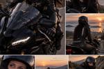 on a motorcycle