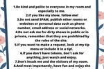 The rules of my room
