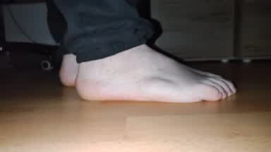 beautiful feet walking on tiptoes