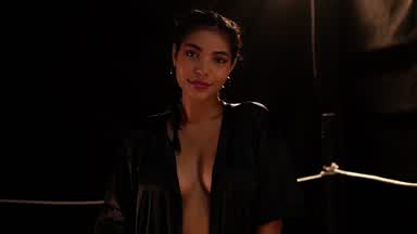 in a very sweaty robe